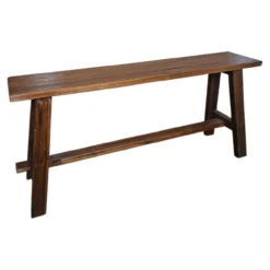 Teakhouten krukje 100 cm walnoot