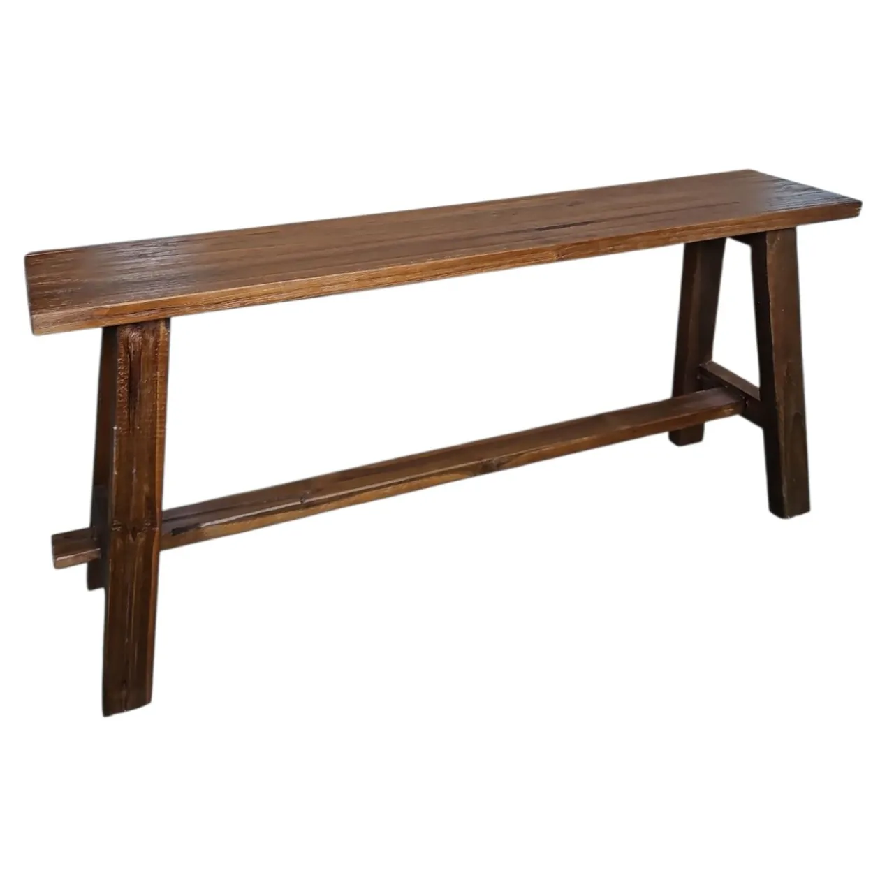 Teakhouten krukje 100 cm walnoot