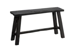 Teakhouten krukje 80 cm zwart
