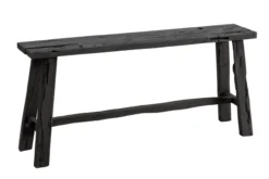 Teakhouten krukje 100 cm zwart