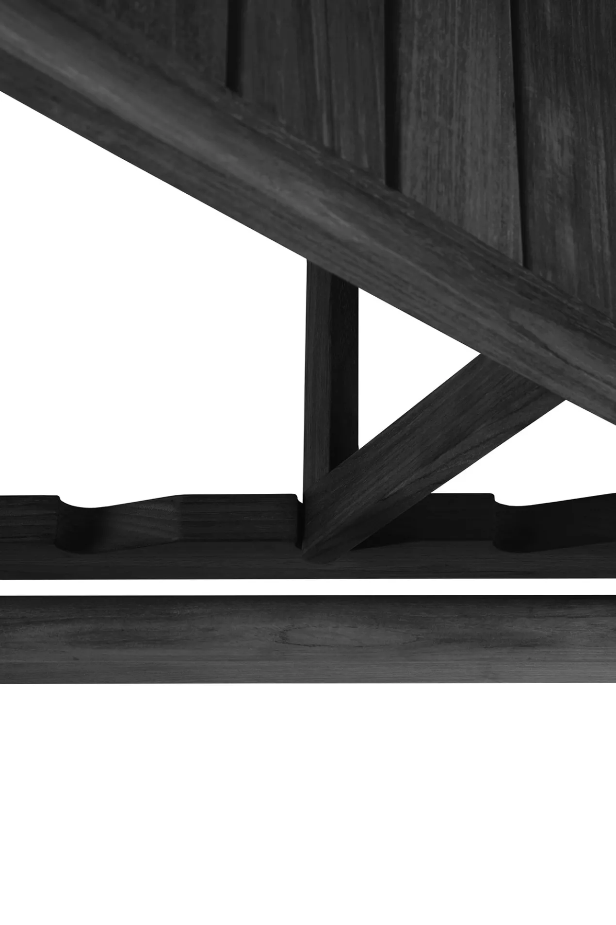 Teak Jack adjustable lounger - houten frame - zwart