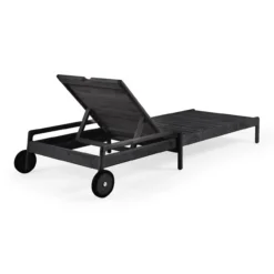 Teak Jack adjustable lounger - houten frame - zwart