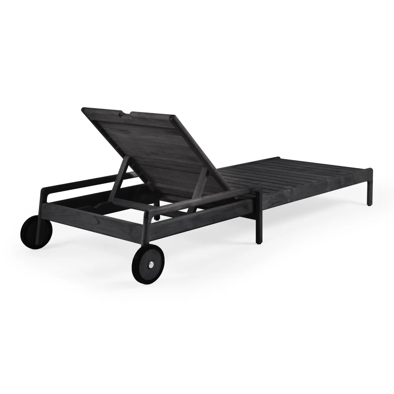 Teak Jack adjustable lounger - houten frame - zwart