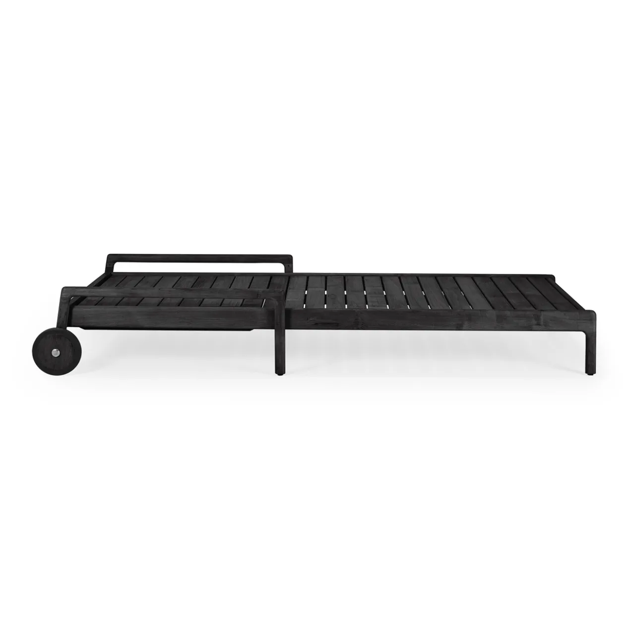 Teak Jack adjustable lounger - houten frame - zwart