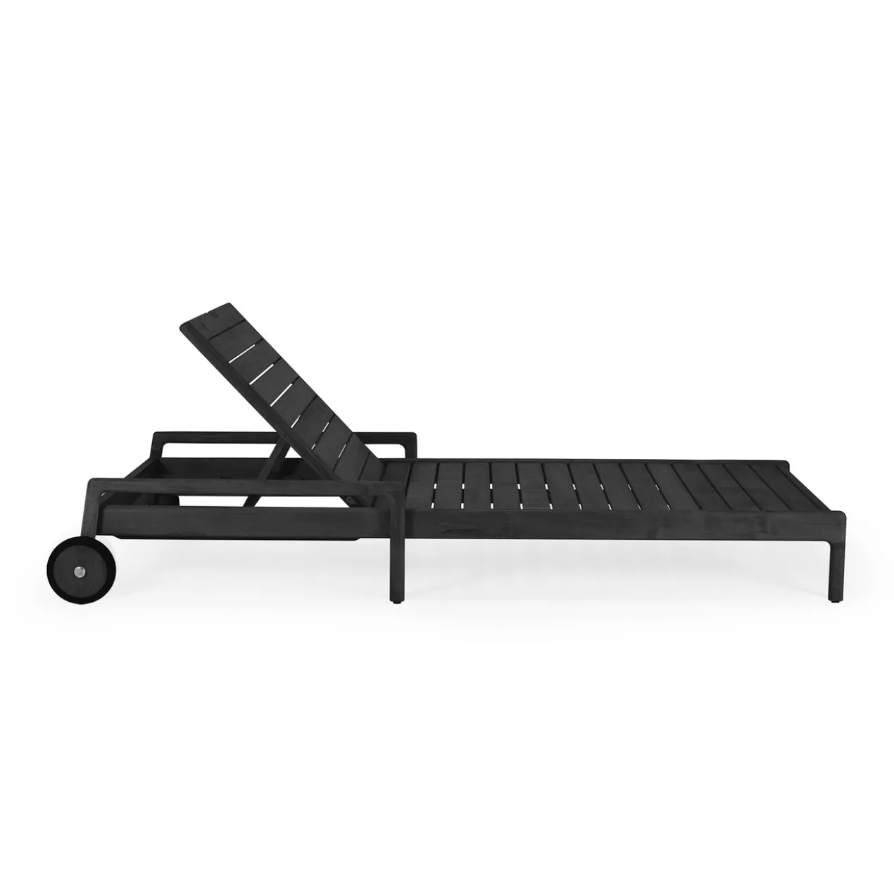 Teak Jack adjustable lounger - houten frame - zwart