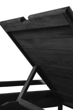 Teak Jack adjustable lounger - houten frame - zwart