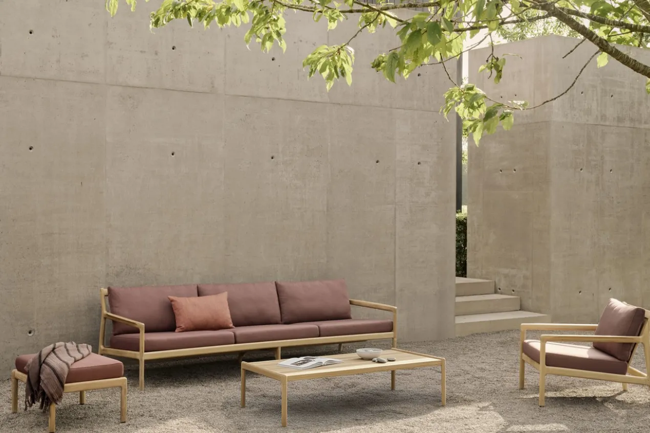 Teak Jack lounge chair - outdoor - burgundy