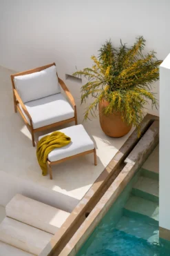 Teak Jack lounge chair - outdoor - off white