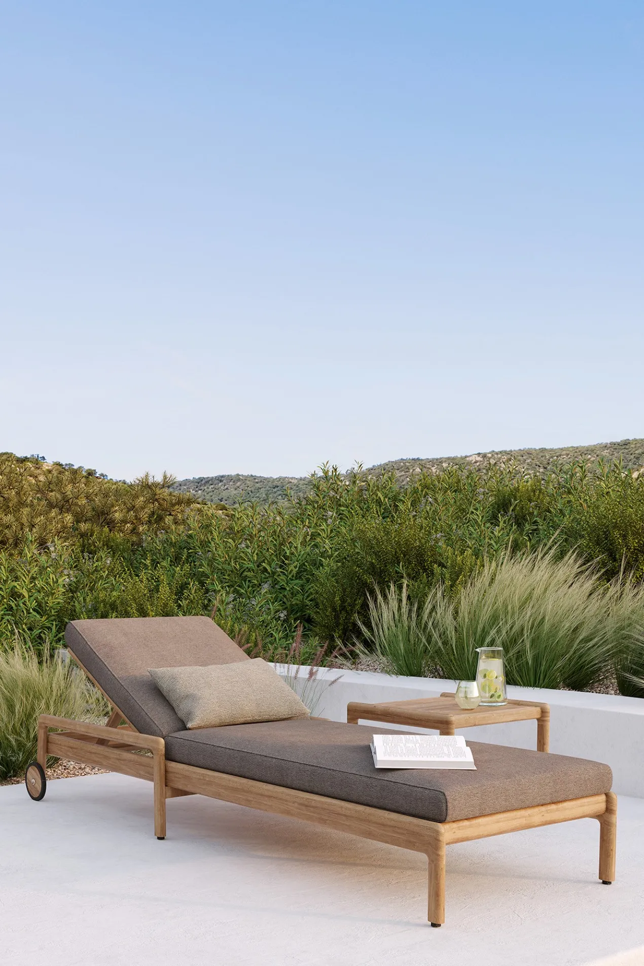 Teak Jack lounge chair - outdoor - dik kussen naturel