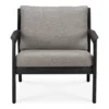Teak Jack lounge chair - zwart - outdoor - mocha