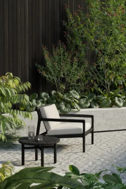 Teak Jack lounge chair - zwart - outdoor - mocha