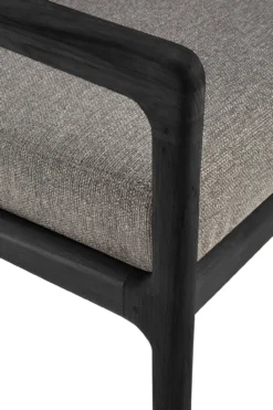 Teak Jack lounge chair - zwart - outdoor - mocha