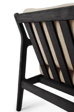 Teak Jack lounge chair - zwart - outdoor - naturel
