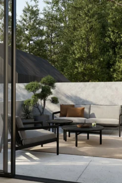 Teak Jack lounge chair - zwart - outdoor - off white