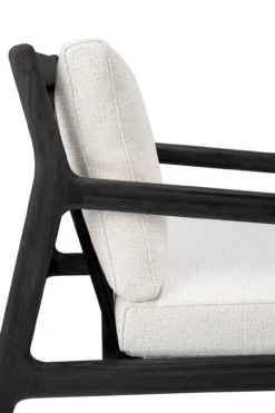 Teak Jack lounge chair - zwart - outdoor - off white