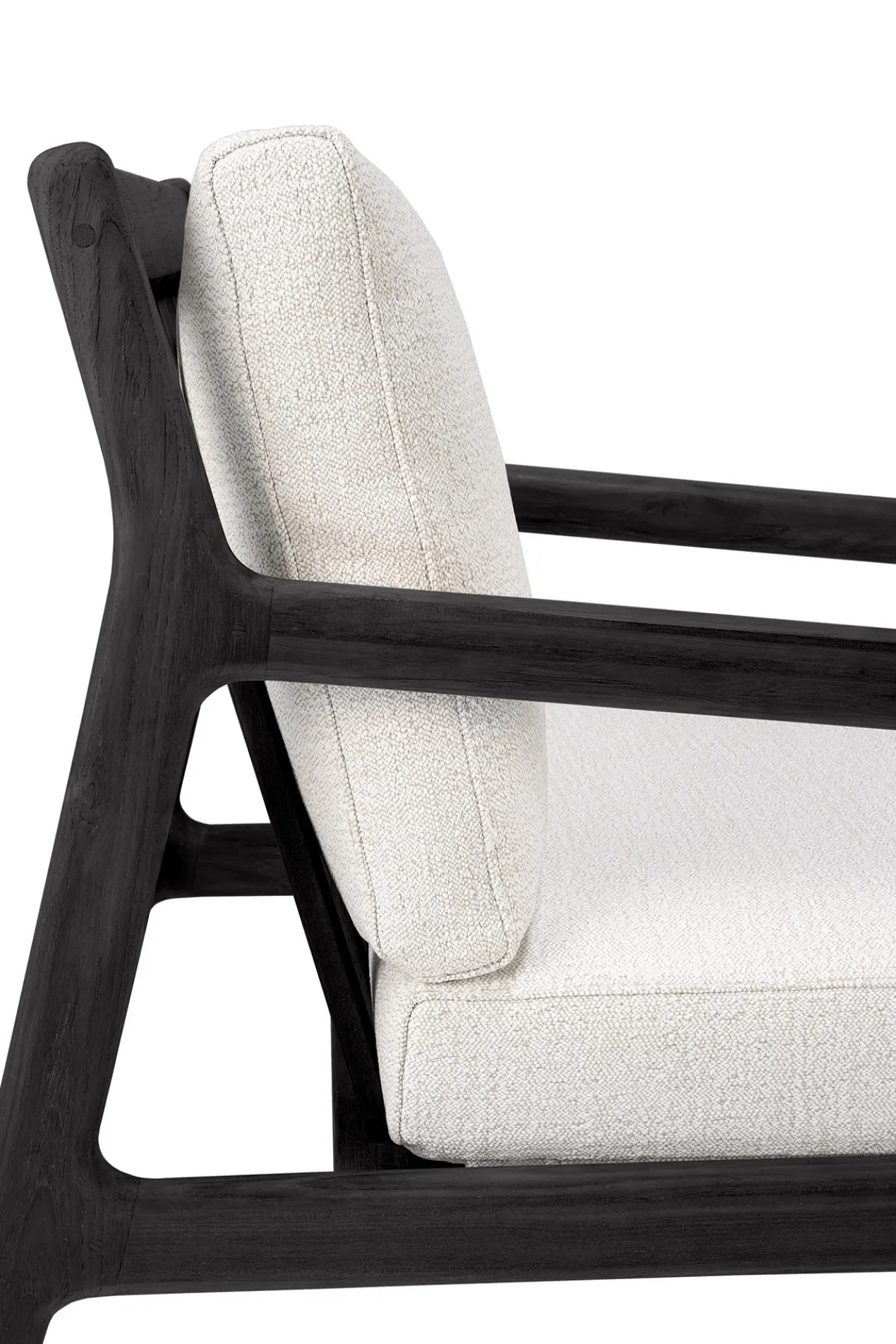 Teak Jack lounge chair - zwart - outdoor - off white