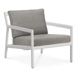 Teak Jack loungestoel - wit aluminium - compleet - mocha kussens