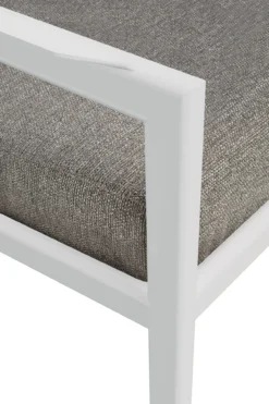 Teak Jack loungestoel - wit aluminium - compleet - mocha kussens