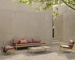 Teak Jack sofa 265 - outdoor - burgundy