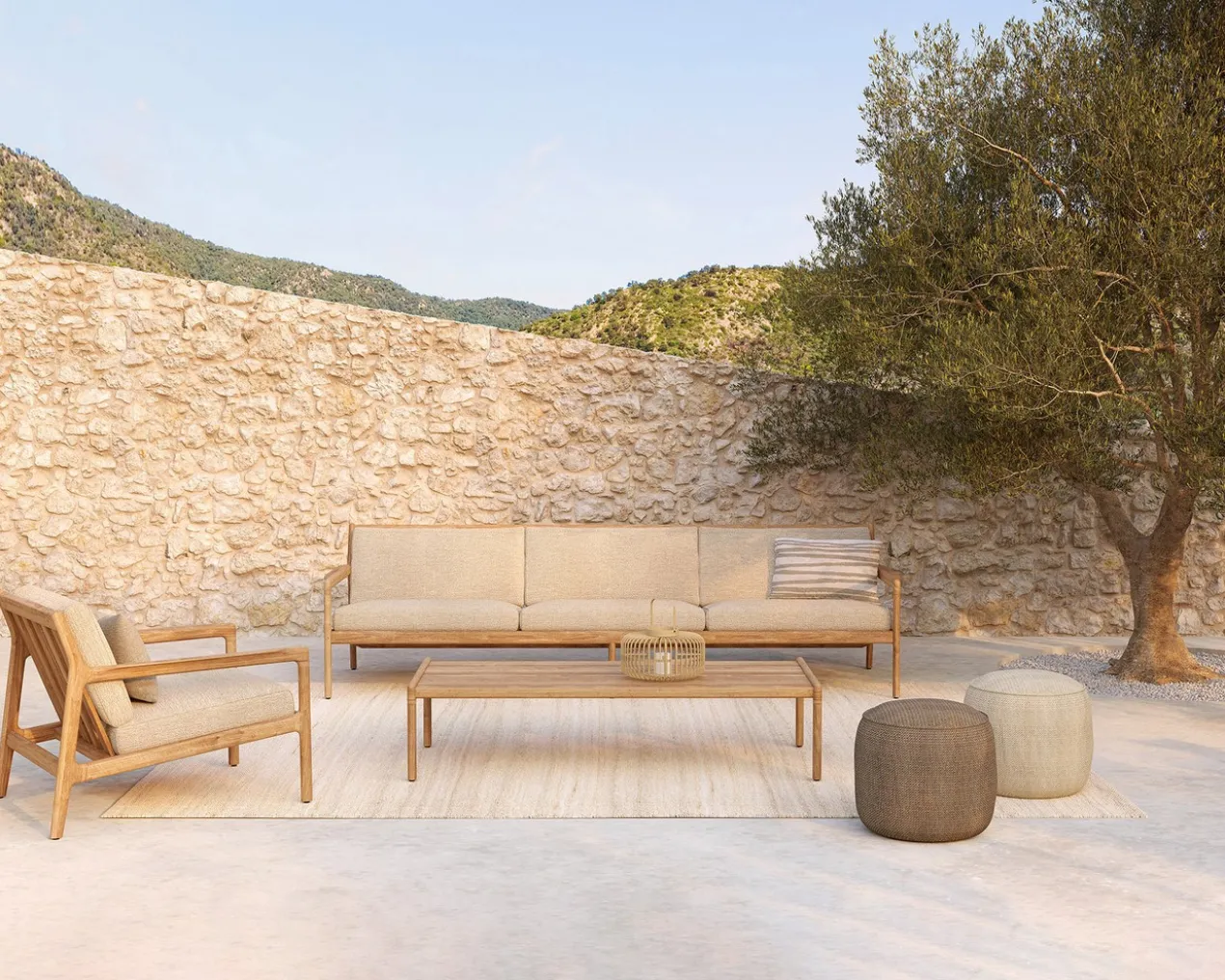 Teak Jack sofa 265 - outdoor - off white