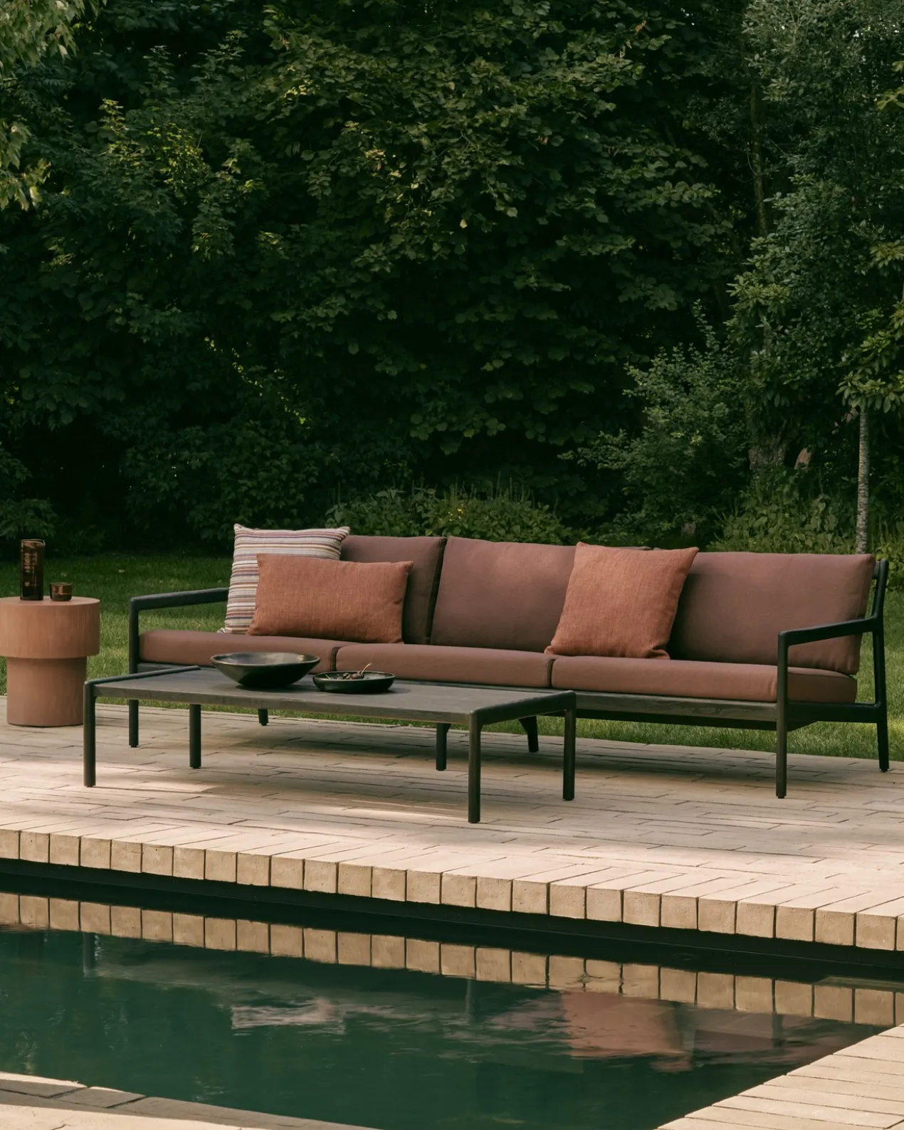 Teak Jack sofa 265 - outdoor - zwart - burgundy