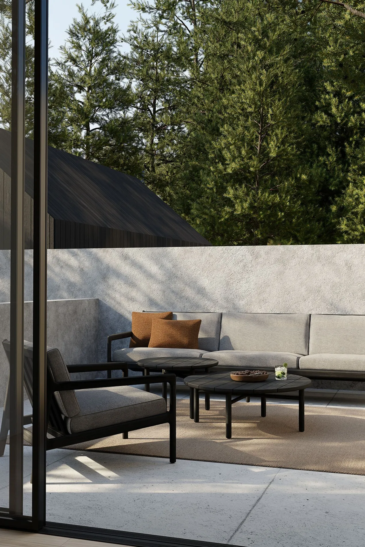 Teak Jack sofa 265 - outdoor - zwart - naturel