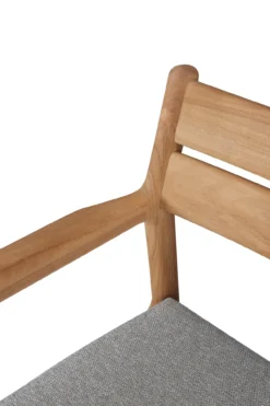 Teak Jack stoel met armleuning - outdoor - met mocha kussen