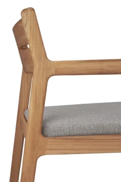 Teak Jack stoel met armleuning - outdoor - met mocha kussen