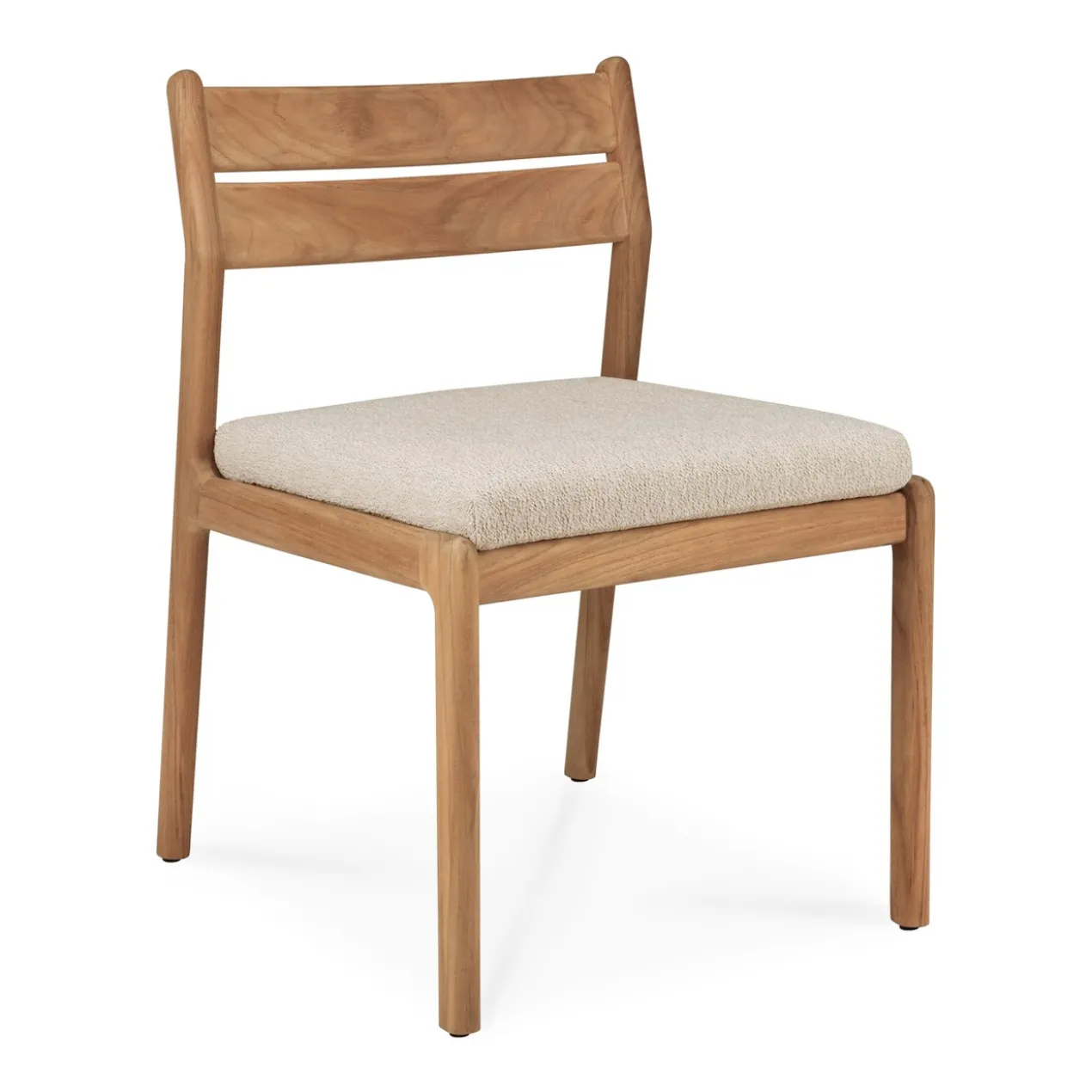 Teak Jack stoel zonder armleuning - outdoor - met naturel kussen