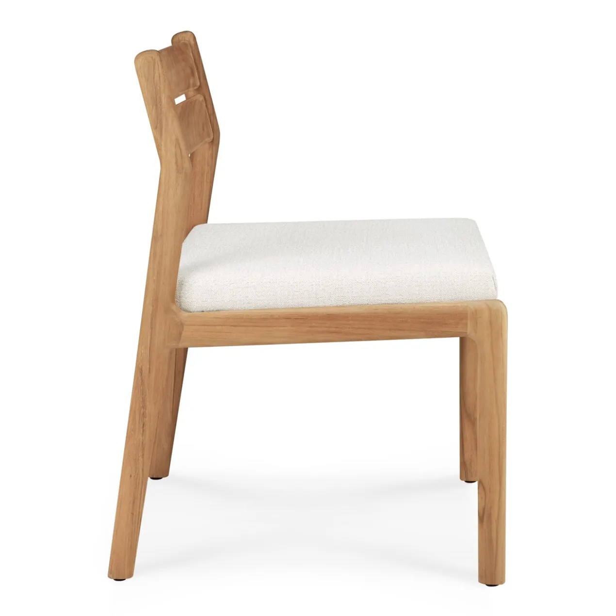 Teak Jack stoel zonder armleuning - outdoor - met off white kussen