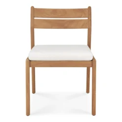 Teak Jack stoel zonder armleuning - outdoor - met off white kussen