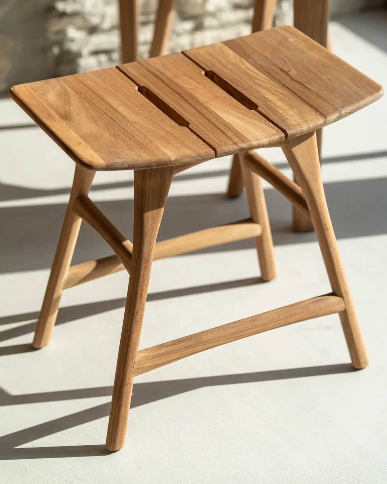 Teak Osso tuinkruk 45 - naturel kussen