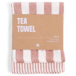 Theedoek Olivia glazed ginger- set van 2