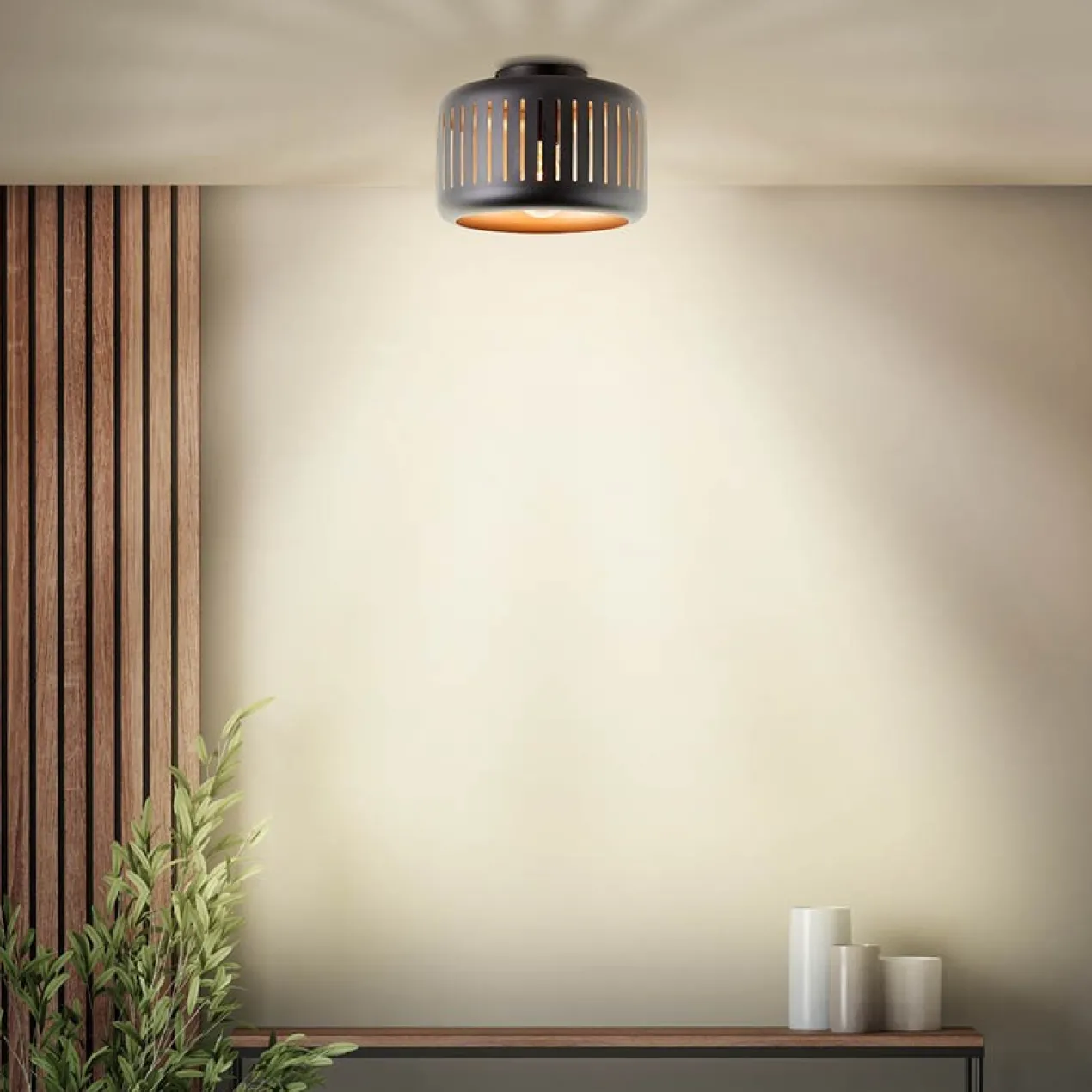 THIJS PLAFONDLAMP Ø27CM ZWART/GOUD