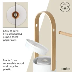 Toiletrolhouder Umbra Bellwood wit Naturel Hout