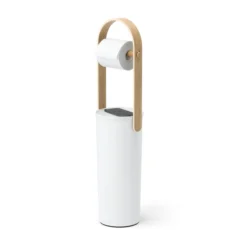 Toiletrolhouder Umbra Bellwood wit Naturel Hout