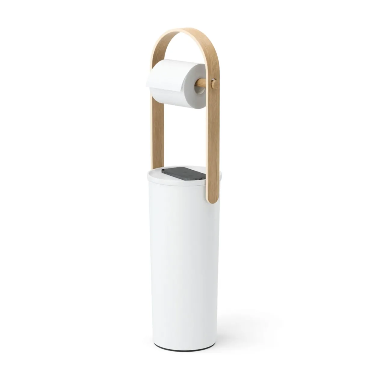 Toiletrolhouder Umbra Bellwood wit Naturel Hout