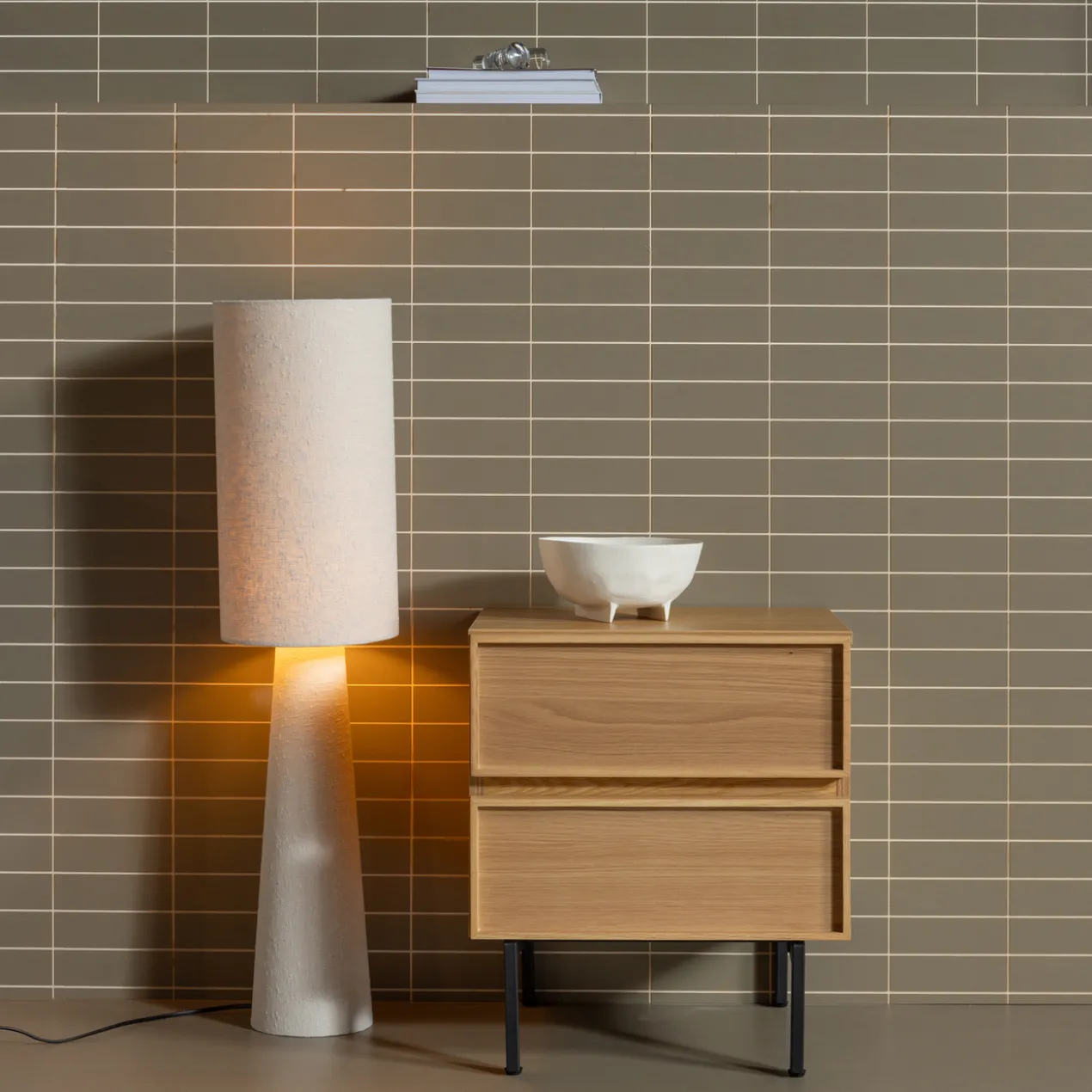 Tours ladekast/nachtkastje 2 lades melamine/mdf naturel