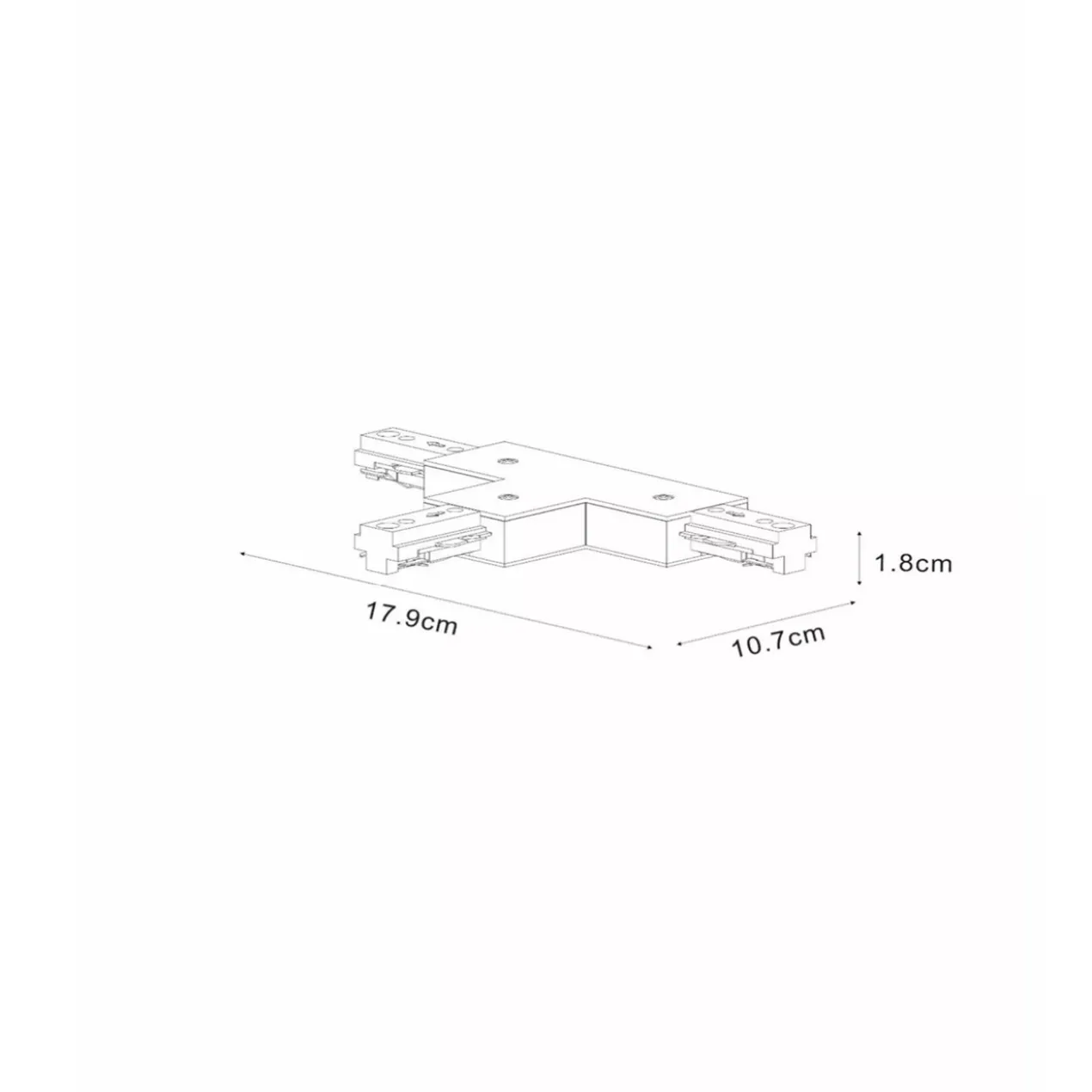 Track T-koppelstuk B-1-fase railsysteem zwart
