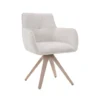 Tracy draaistoel wood stof beige