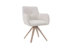 Tracy draaistoel wood stof beige