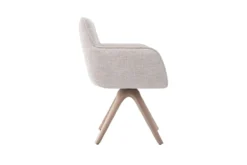 Tracy draaistoel wood stof beige