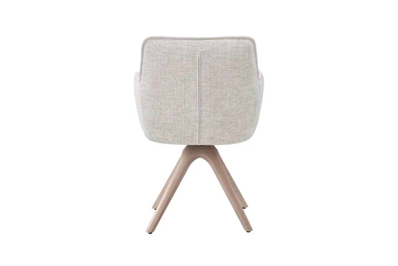 Tracy draaistoel wood stof beige