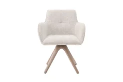 Tracy draaistoel wood stof beige