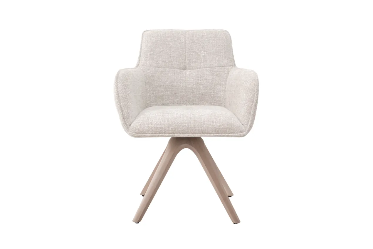 Tracy draaistoel wood stof beige