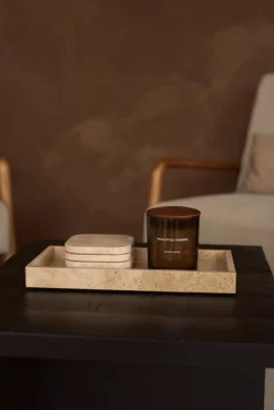 Travertine dienblad met rand 15x30cm tray