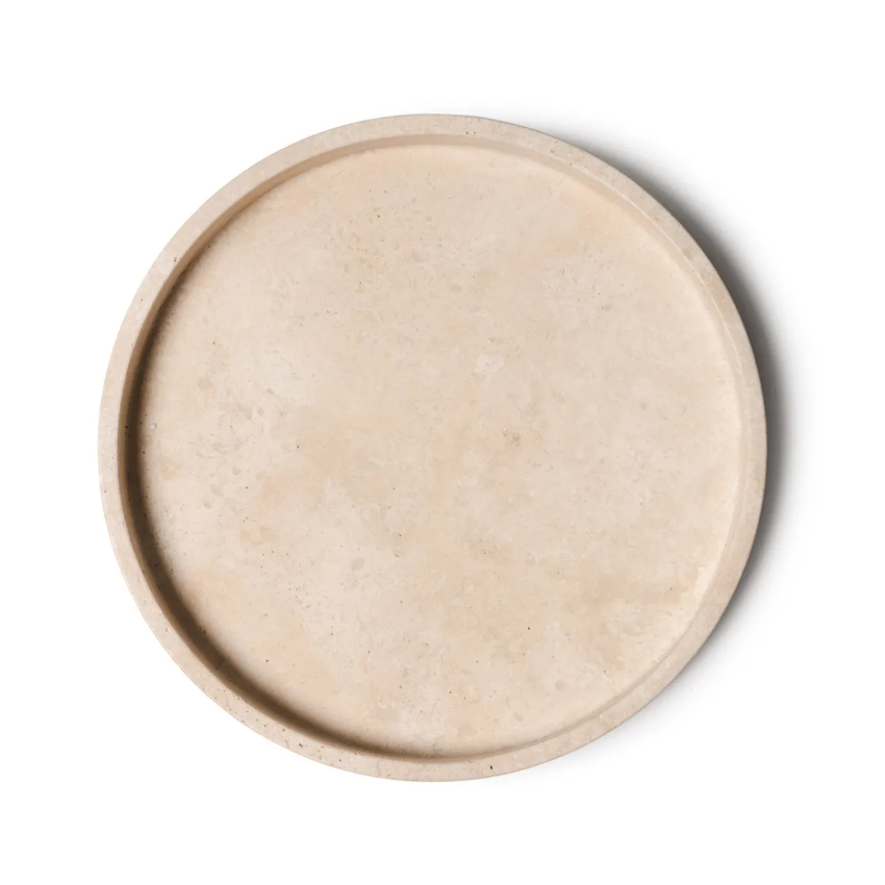 Travertine dienblad rond met rand Ø30cm