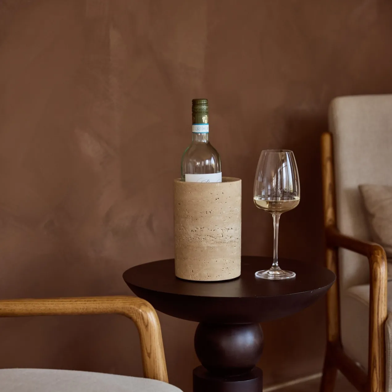 Travertine vaas/wijnkoeler
