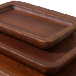Trayla dienblad mangohout bruin - set van 3
