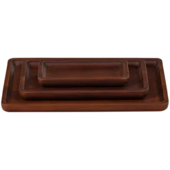 Trayla dienblad mangohout bruin - set van 3